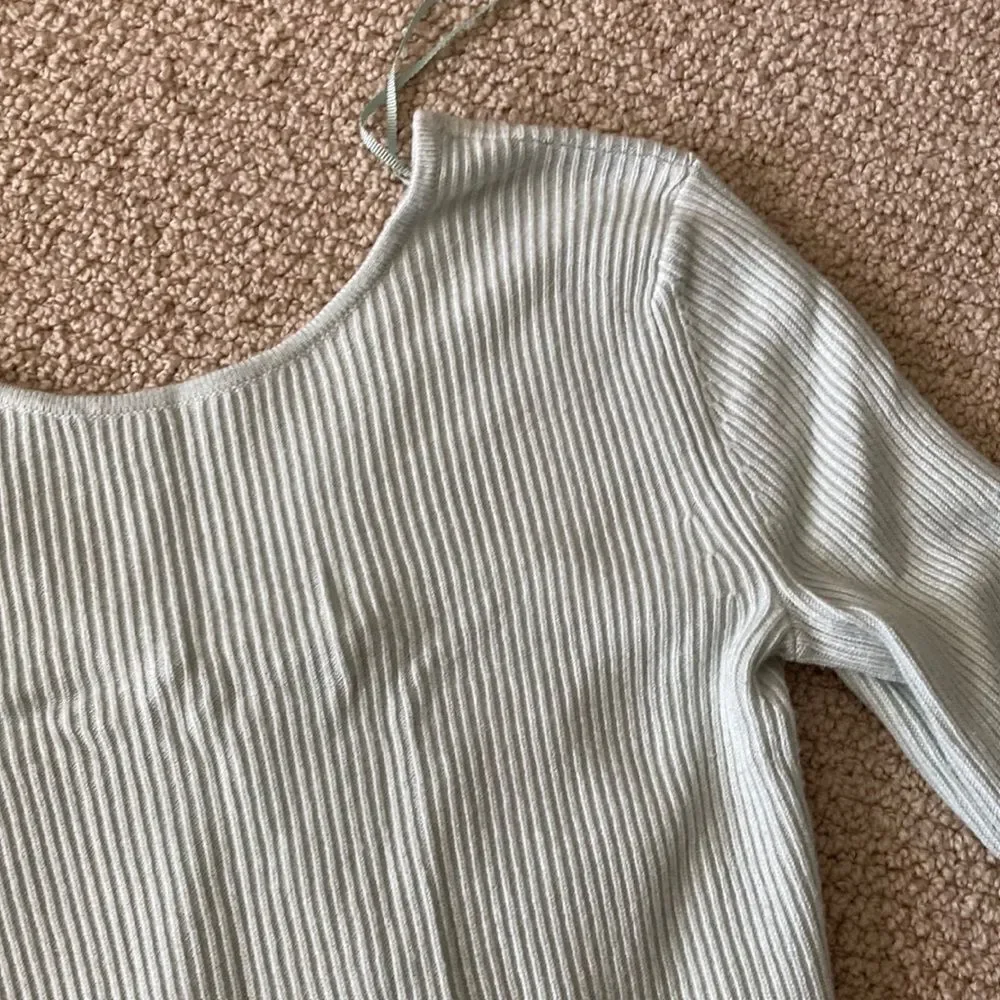 LULULEMON Wrap it Back Sweater Sea Breeze Green Cashmere Knit Top Reversible 4